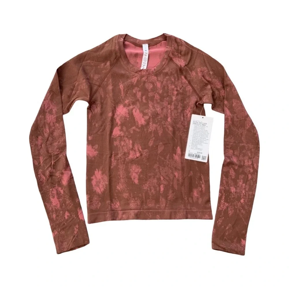 Lululemon Athletica Brown and Pink Long Sleeve Top-size 10 NWT - Picture 4 of 8